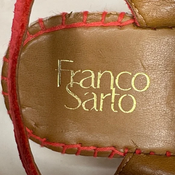 Franco Sarto Tamara Red Wedge Espadrille Sandals Size 8 - Picture 10 of 10